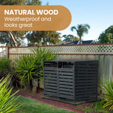 Sheds: PlantCraft Double Wood Wheelie Bins Storage Shed, 2 Door Garbage Rubbish Bin Enclosure