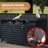 Sheds: PlantCraft Triple Wood Wheelie Bins Storage Shed, 3 Door Garbage Rubbish Bin Enclosure