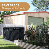 Sheds: PlantCraft Triple Wood Wheelie Bins Storage Shed, 3 Door Garbage Rubbish Bin Enclosure