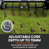 Lawn Rollers: PlantCraft Tow Behind Plug Lawn Aerator 1m (40") Wide, Universal Hitch for Ride on Mower, Garden Tractor