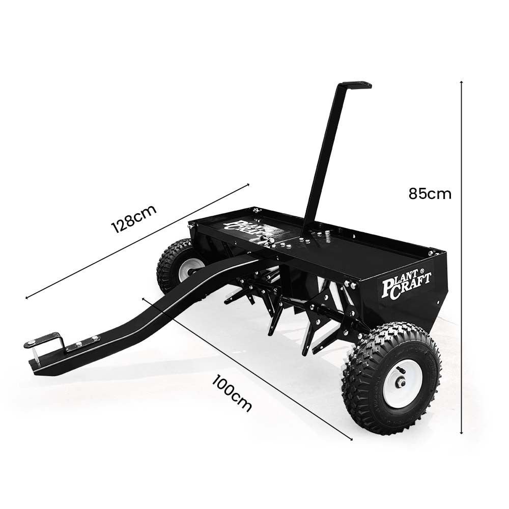 Lawn Rollers: PlantCraft Tow Behind Plug Lawn Aerator 1m (40") Wide, Universal Hitch for Ride on Mower, Garden Tractor