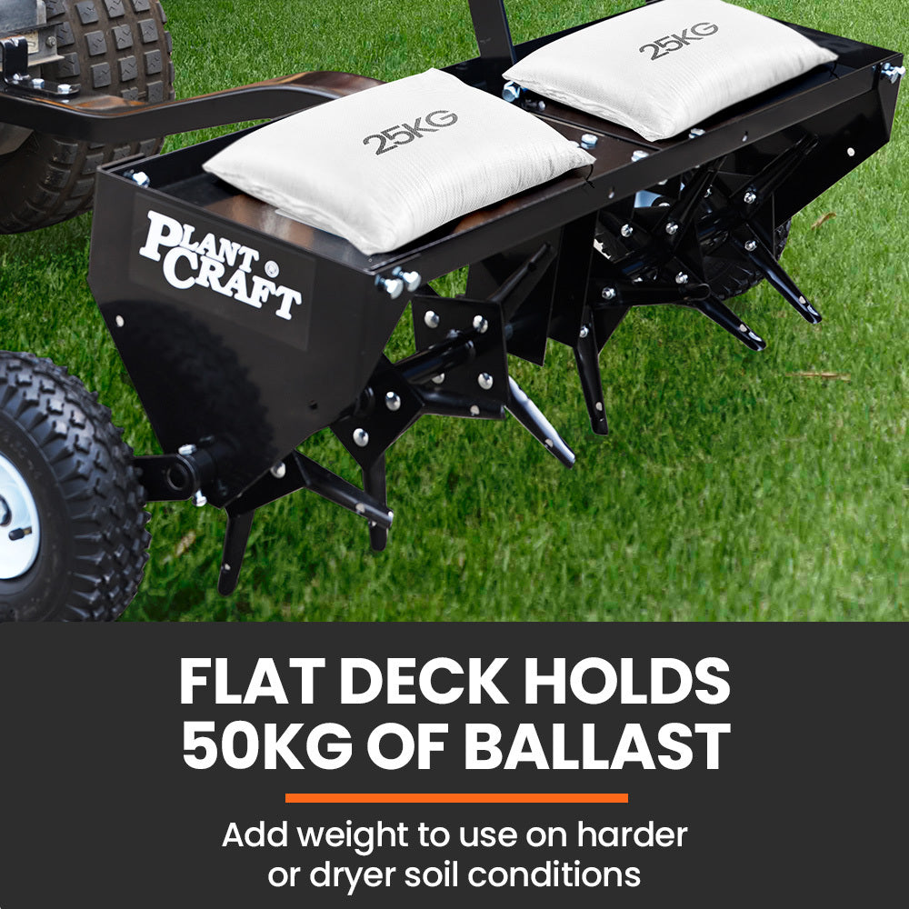 Lawn Rollers: PlantCraft Tow Behind Plug Lawn Aerator 1m (40") Wide, Universal Hitch for Ride on Mower, Garden Tractor