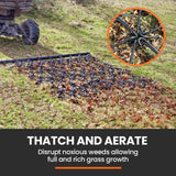 Lawn Rollers: PlantCraft Tow Behind Drag Harrow Rake, 1.4m Wide, for Ride-on Mower LawnTractor on Pasture Paddock