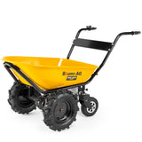 Spreaders & Wheelbarrows: Baumr-AG 40V Battery Powered Wheelbarrow Motorised Electric, 100L Bucket Volume, 4 Wheel, 260kg Capacity