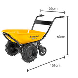 Spreaders & Wheelbarrows: Baumr-AG 40V Battery Powered Wheelbarrow Motorised Electric, 100L Bucket Volume, 4 Wheel, 260kg Capacity