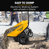 Spreaders & Wheelbarrows: Baumr-AG 40V Battery Powered Wheelbarrow Motorised Electric, 100L Bucket Volume, 4 Wheel, 260kg Capacity