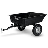 Spreaders & Wheelbarrows: PlantCraft Poly Dump Cart, 272kg Load Heavy Duty Tipper Trailer, 16-inch Tyres, for Ride-on Lawn Mower Tractor, ATV, Quad Bike