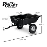 Spreaders & Wheelbarrows: PlantCraft Poly Dump Cart, 272kg Load Heavy Duty Tipper Trailer, 16-inch Tyres, for Ride-on Lawn Mower Tractor, ATV, Quad Bike