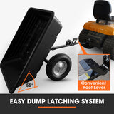 Spreaders & Wheelbarrows: PlantCraft Poly Dump Cart, 272kg Load Heavy Duty Tipper Trailer, 16-inch Tyres, for Ride-on Lawn Mower Tractor, ATV, Quad Bike