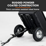 Spreaders & Wheelbarrows: PlantCraft Poly Dump Cart, 272kg Load Heavy Duty Tipper Trailer, 16-inch Tyres, for Ride-on Lawn Mower Tractor, ATV, Quad Bike