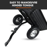 Spreaders & Wheelbarrows: PlantCraft Poly Dump Cart, 272kg Load Heavy Duty Tipper Trailer, 16-inch Tyres, for Ride-on Lawn Mower Tractor, ATV, Quad Bike