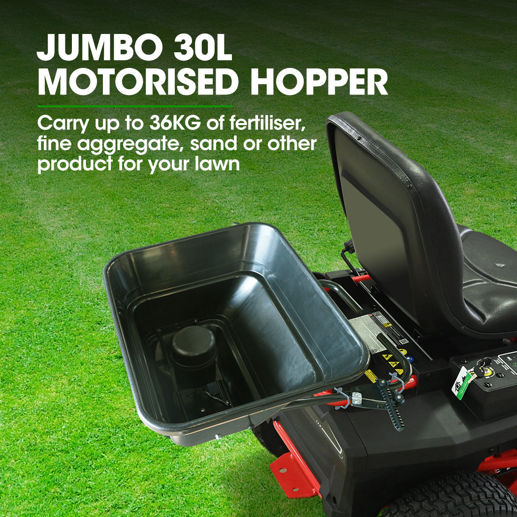 Spreaders & Wheelbarrows: PLANTCRAFT Spreader 12V 36kg 30L Lawn Seed Fertiliser, for ATV, Ride on Mower, with Rain Cover