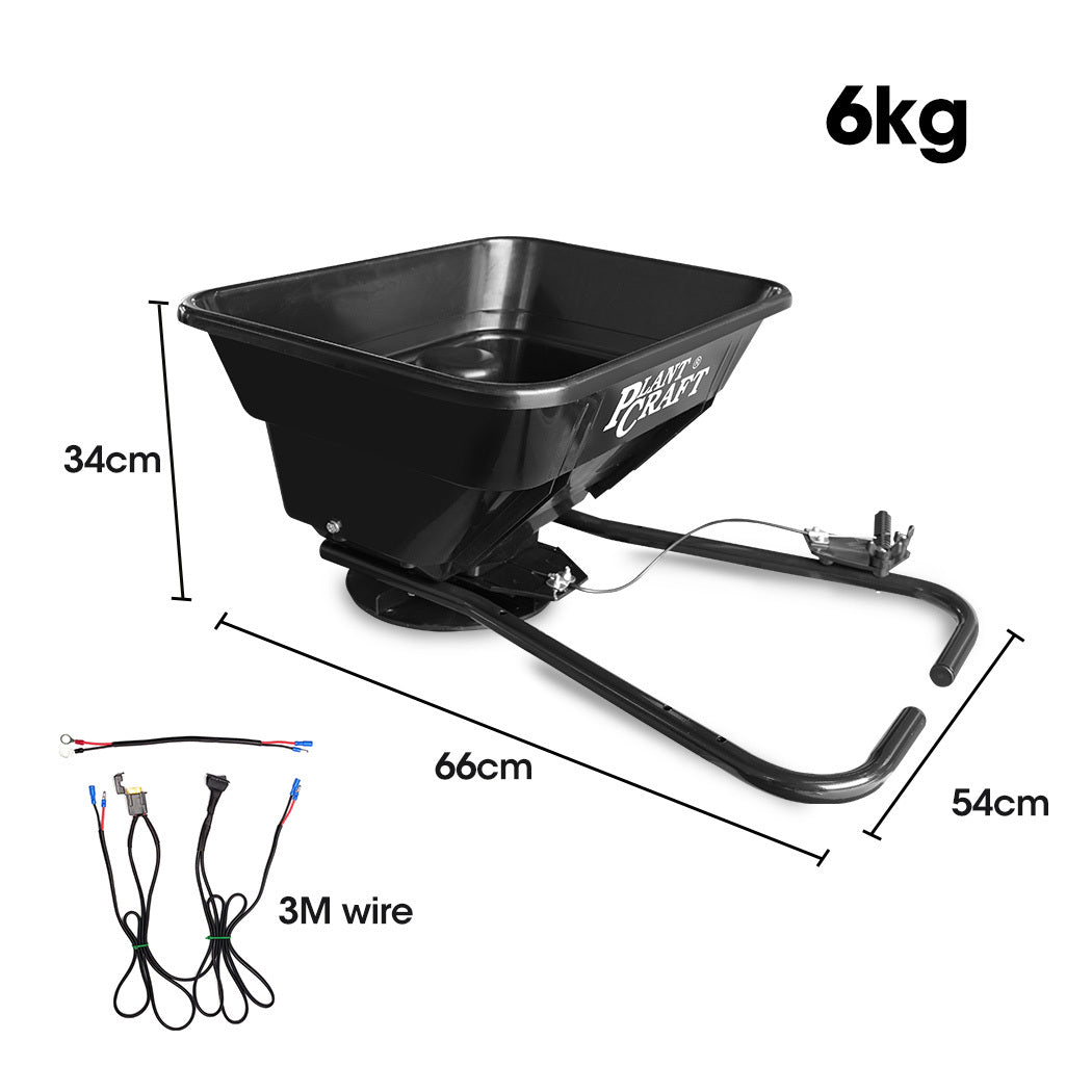 Spreaders & Wheelbarrows: PLANTCRAFT Spreader 12V 36kg 30L Lawn Seed Fertiliser, for ATV, Ride on Mower, with Rain Cover