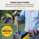 Outdoor Power Equipment: MICHIGAN 2400W Electric Garden Mulcher Shredder, Portable Wood Chipper, Push Stick, 40L Collection Bag