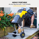 Outdoor Power Equipment: MICHIGAN 2400W Electric Garden Mulcher Shredder, Portable Wood Chipper, Push Stick, 40L Collection Bag