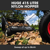 Gardening Tools: PlantCraft Lawn Sweeper 48" Wide, Tow Behind Leaf and Grass Clipping Collector, Universal Hitch for Ride on Mower, Garden Tractor