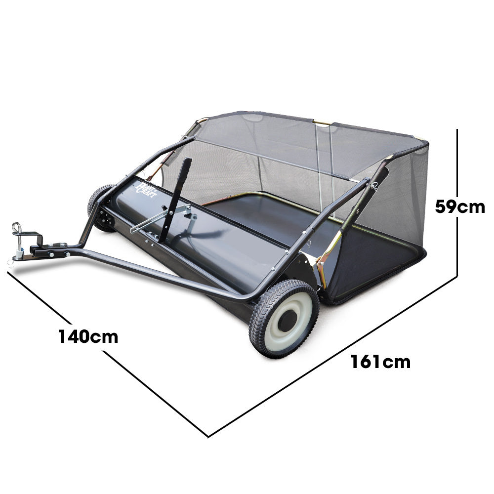 Gardening Tools: PlantCraft Lawn Sweeper 48" Wide, Tow Behind Leaf and Grass Clipping Collector, Universal Hitch for Ride on Mower, Garden Tractor