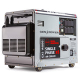 Generators: GENPOWER 8.4kW Peak 6kW Rated Commercial Diesel Generator, Electric Key Start, 6 x 15A, Single Phase