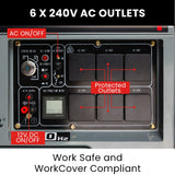 Generators: GENPOWER 8.4kW Peak 6kW Rated Commercial Diesel Generator, Electric Key Start, 6 x 15A, Single Phase