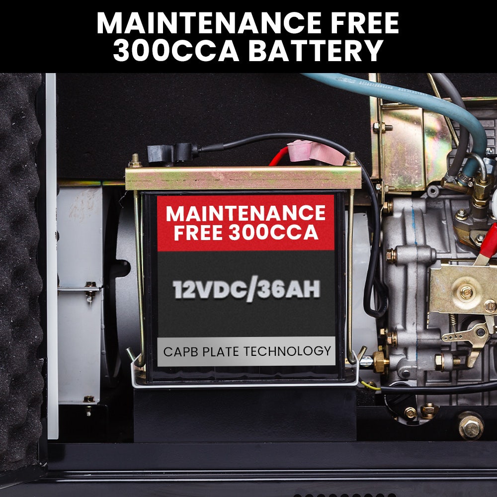 Generators: GENPOWER 8.4kW Peak 6kW Rated Commercial Diesel Generator, Electric Key Start, 6 x 15A, Single Phase