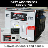 Generators: GENPOWER 8.4kW Peak 6kW Rated Commercial Diesel Generator, Electric Key Start, 6 x 15A, Single Phase