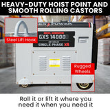 Generators: GENPOWER 8.4kW Peak 6kW Rated Commercial Diesel Generator, Electric Key Start, 6 x 15A, Single Phase