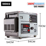 Portable Diesel Generator GenPower 8.4kW Peak Single Phase Key Start 13HP Engine Commercial