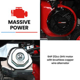 Batteries & Generators: GENPOWER 3.6kW Peak 3.2kW Open Frame Inverter Generator, 2x15A, 11L Tank, Portable, Backup