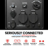 Batteries & Generators: GENPOWER 3.5kW Peak 3kW Enclosed Inverter Generator, 2x15A, 12V, USB, Portable, Compact, Camping, Backup
