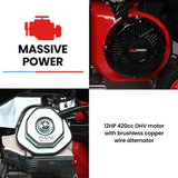 Batteries & Generators: GENPOWER 8.5kW Peak 7.2kw Open Frame Inverter Generator, Push-Button Start, 2x15A, 1x32A, 20L Tank, Wheels, RCD, Portable, Backup