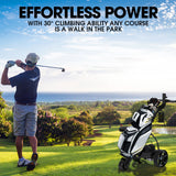 Golf Accessories: THOMSON E5000 Pro Lithium Golf Buggy, 36 Hole, Only 12kg, Easy Fold, Electric Motorised Buggy Trolley Cart w/ Seat, Black