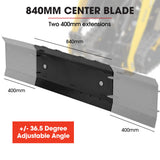 Outdoor Power Equipment: BAUMR-AG Plow Blade Accessory for BSR5000 Mini Loader Skid Steer, 84cm Centre Plough Blade 2 x 40cm Extensions, Quick Connect