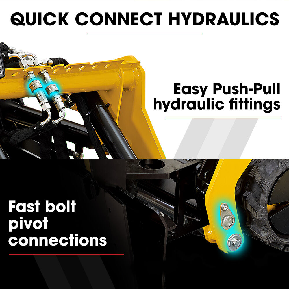 Outdoor Power Equipment: BAUMR-AG Plow Blade Accessory for BSR5000 Mini Loader Skid Steer, 84cm Centre Plough Blade 2 x 40cm Extensions, Quick Connect