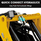 Outdoor Power Equipment: BAUMR-AG Post Hole Auger for BSR5000 Mini Loader Skid Steer, with 100mm & 200mm Bits, Quick Connect Hydraulics