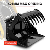 Outdoor Power Equipment: BAUMR-AG Grapple Bucket Accessory for BSR5000 Mini Loader Skid Steer, Quick Connect, Dual Hydraulic Cylinders