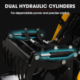 Outdoor Power Equipment: BAUMR-AG Grapple Bucket Accessory for BSR5000 Mini Loader Skid Steer, Quick Connect, Dual Hydraulic Cylinders