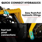 Outdoor Power Equipment: BAUMR-AG Grapple Bucket Accessory for BSR5000 Mini Loader Skid Steer, Quick Connect, Dual Hydraulic Cylinders