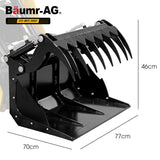 Outdoor Power Equipment: BAUMR-AG Grapple Bucket Accessory for BSR5000 Mini Loader Skid Steer, Quick Connect, Dual Hydraulic Cylinders