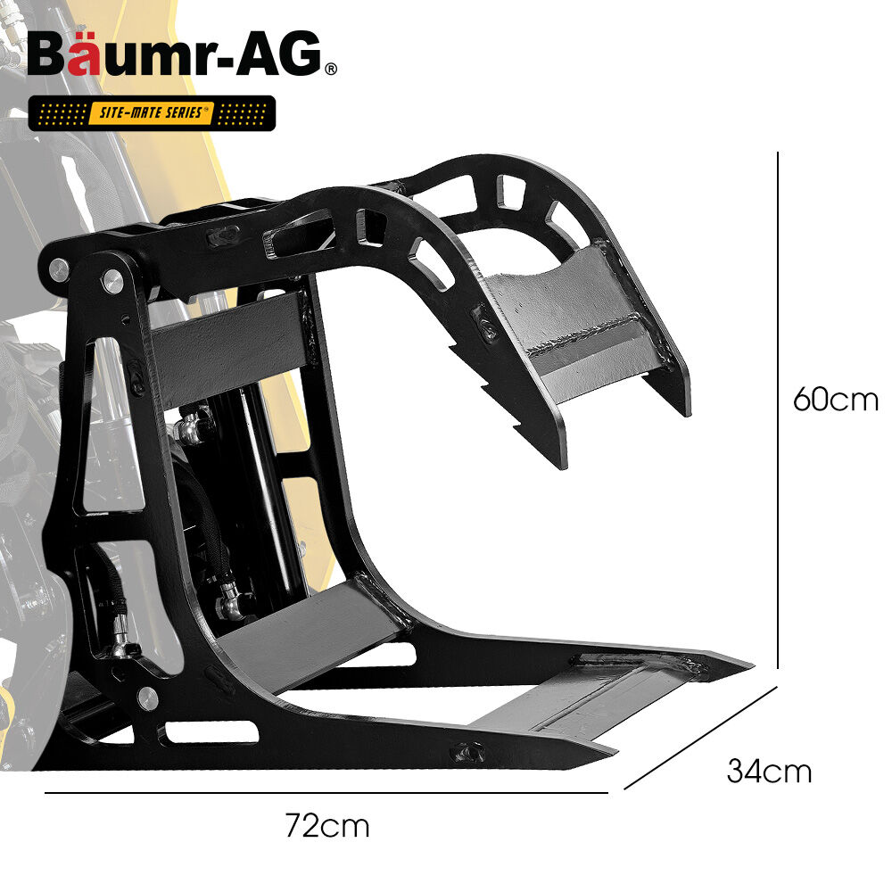 Outdoor Power Equipment: BAUMR-AG Stump Bucket Grapple Fork Accessory for BSR5000 Mini Loader Skid Steer, Quick Connect Hydraulics, for Moving Logs, Scrap