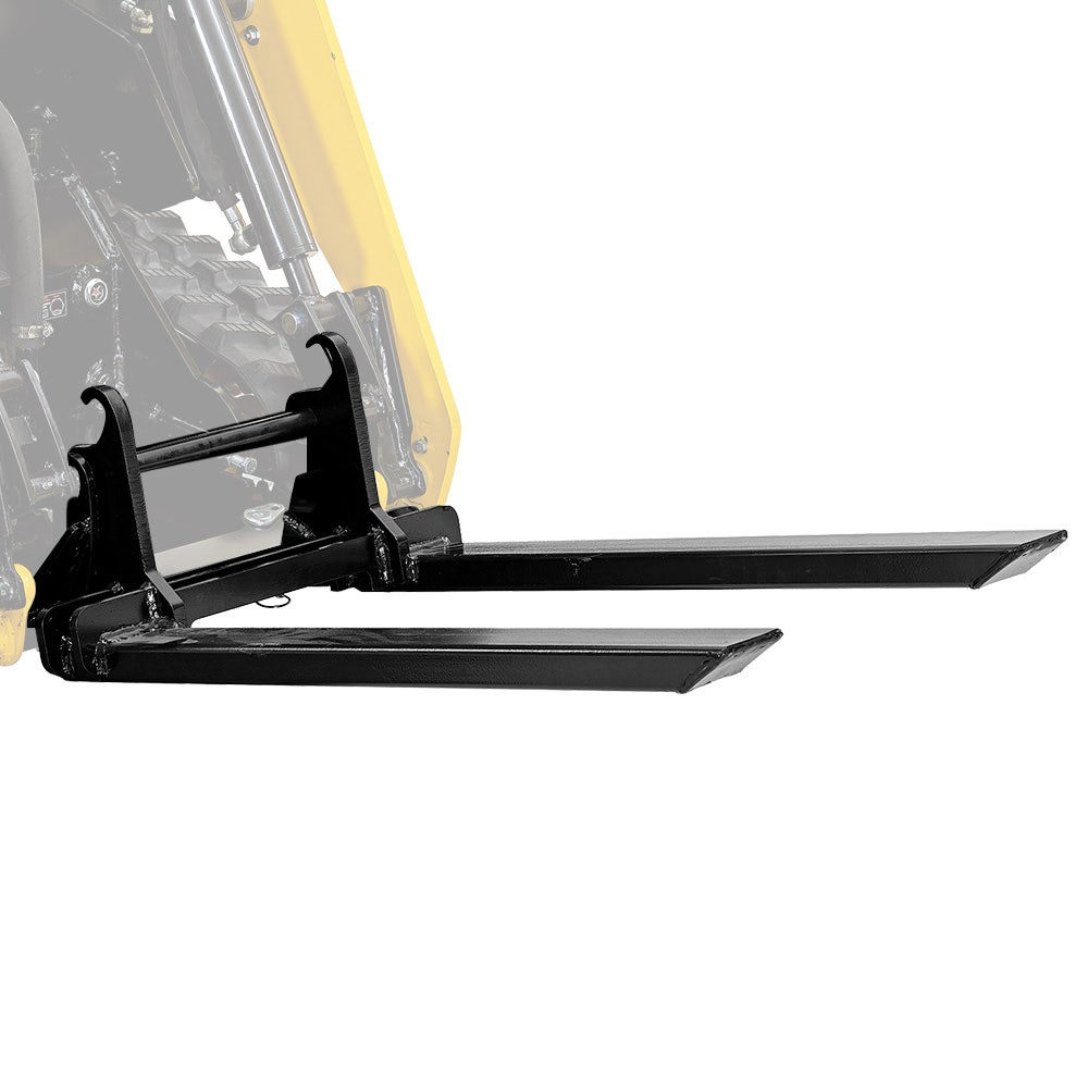 Outdoor Power Equipment: BAUMR-AG Pallet Forks Accessory for BSR5000 Mini Loader Skid Steer, Quick Connect Hydraulics, 150kg Rated Capacity