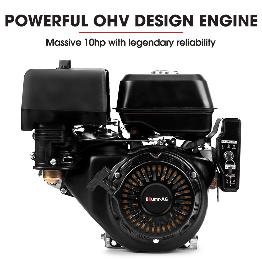 Outdoor Power Equipment: BAUMR-AG BSR5000 Mini Loader Skid Steer, with Bucket, 10hp OHV 4-Stroke Petrol Engine, 200kg Rated Operating Capacity