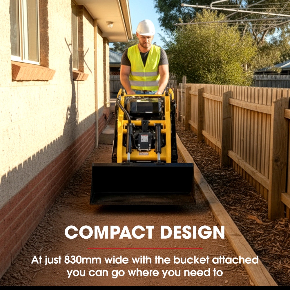 Outdoor Power Equipment: BAUMR-AG BSR5000 Mini Loader Skid Steer, with Bucket, 10hp OHV 4-Stroke Petrol Engine, 200kg Rated Operating Capacity