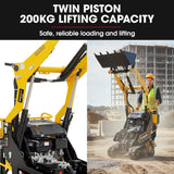 Outdoor Power Equipment: BAUMR-AG BSR5000 Mini Loader Skid Steer, with Bucket, 10hp OHV 4-Stroke Petrol Engine, 200kg Rated Operating Capacity