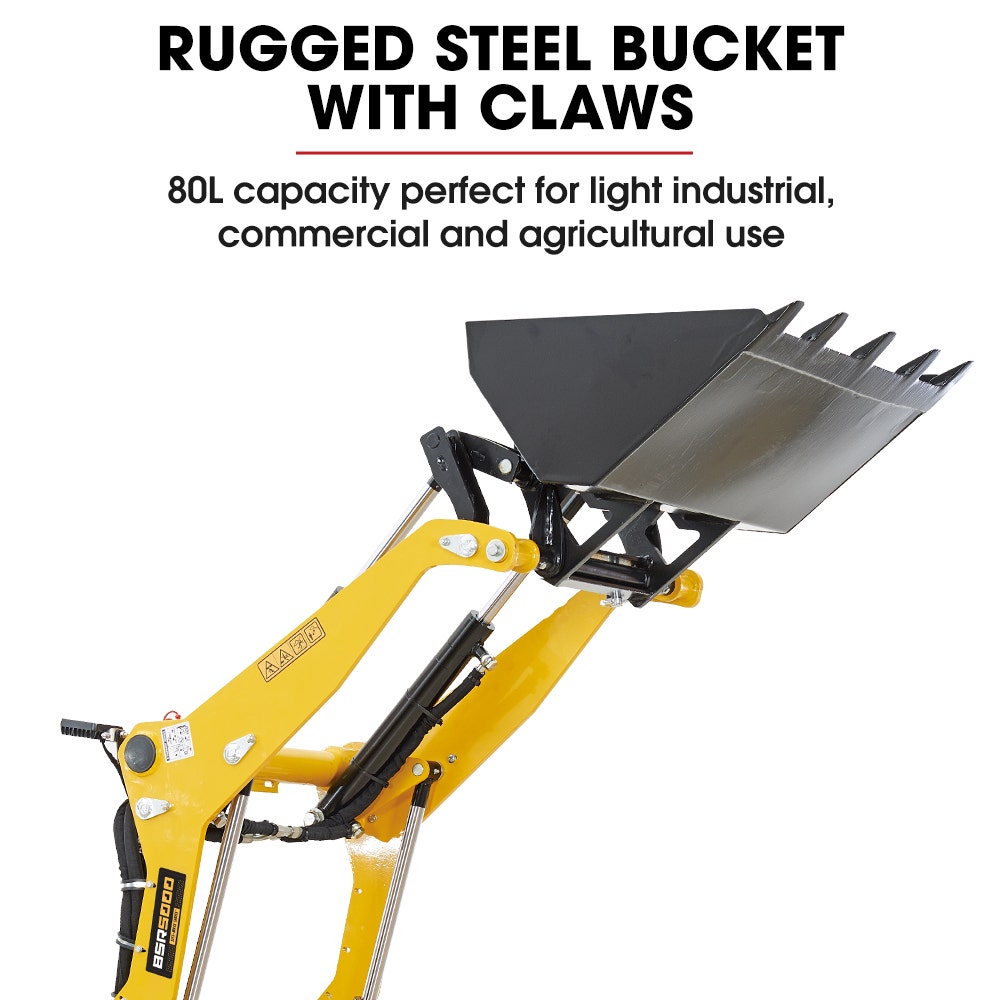 Outdoor Power Equipment: BAUMR-AG BSR5000 Mini Loader Skid Steer, with Bucket, 10hp OHV 4-Stroke Petrol Engine, 200kg Rated Operating Capacity
