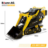 Outdoor Power Equipment: BAUMR-AG BSR5000 Mini Loader Skid Steer, with Bucket, 10hp OHV 4-Stroke Petrol Engine, 200kg Rated Operating Capacity