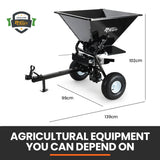 Spreaders & Wheelbarrows: PlantCraft 160L Tow Behind Broadcast Seed and Fertiliser Spreader, 158kg Load, Heavy Duty
