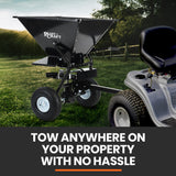 Spreaders & Wheelbarrows: PlantCraft 160L Tow Behind Broadcast Seed and Fertiliser Spreader, 158kg Load, Heavy Duty