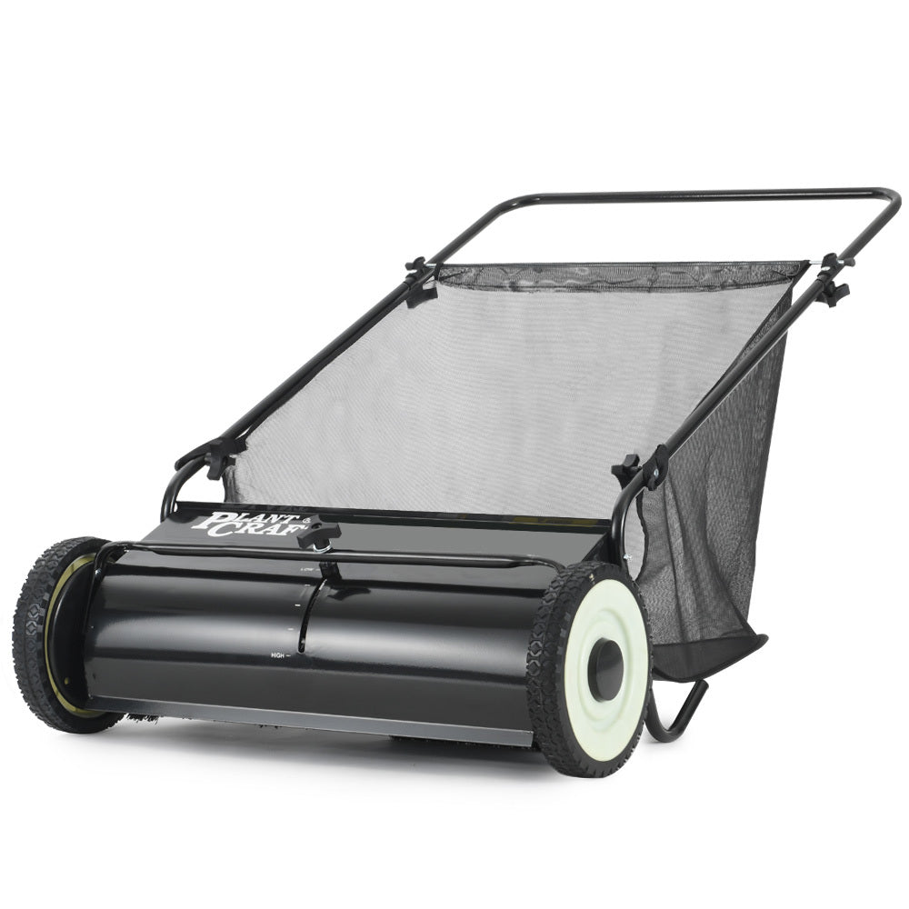 Gardening Tools: PlantCraft Push Lawn Sweeper, 26" Wide Leaf and Grass Clipping Collector