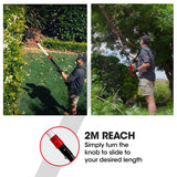Chainsaws: BAUMR-AG 20V SYNC Cordless Pole Saw & Hedge Trimmer Combo, 8 inch Chainsaw Pruner, Telescopic Handle, with Battery and Charger Kit