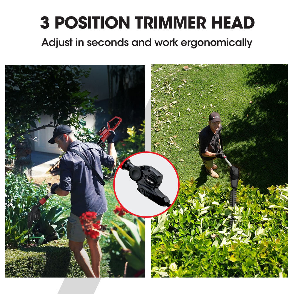 Chainsaws: BAUMR-AG 20V SYNC Cordless Pole Saw & Hedge Trimmer Combo, 8 inch Chainsaw Pruner, Telescopic Handle, with Battery and Charger Kit